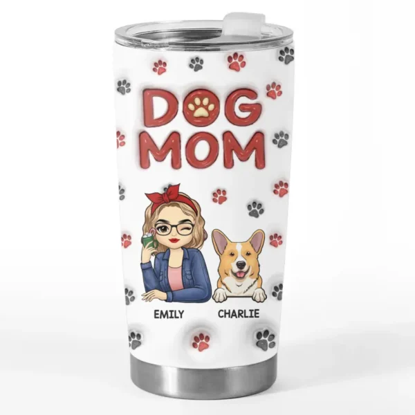 A Piece Of My Heart - Dog & Cat Personalized Custom 3D Inflated Effect Printed Tumbler - Image 2