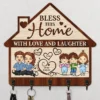 Bless This Home With Joy - Personalized Key Hanger Key Holder - Gift For Couple