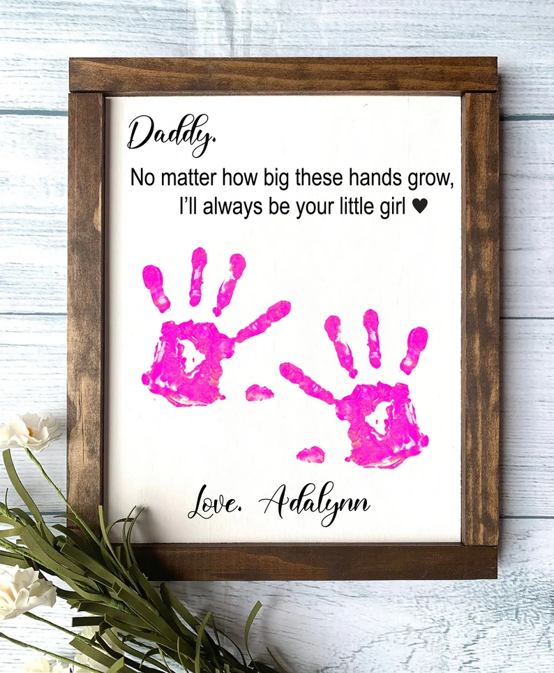 dad fathers day gift fathers day wooden sign handprint sign ods2o