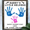 daddys little helpers large fathers day gift diy handprint sign 1tl6q