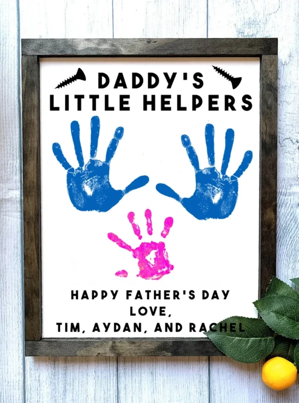 Daddy's Little Helpers LARGE - Father's Day Gift DIY Handprint Sign