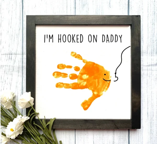 Father's Day Gift Father's Day Wooden Sign Handprint Sign