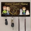 Home Is Where The Heart Is - Family Personalized Custom Home Decor Key Hanger,