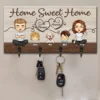 Home Is Where You Hang Your Heart - Family Personalized Custom Home Decor Key Hanger