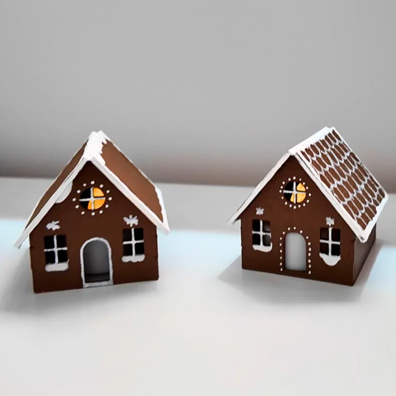 Mini Gingerbread House for Tea Lights