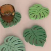 monstera leaf coaster 3d tropical home decor set lv7q8