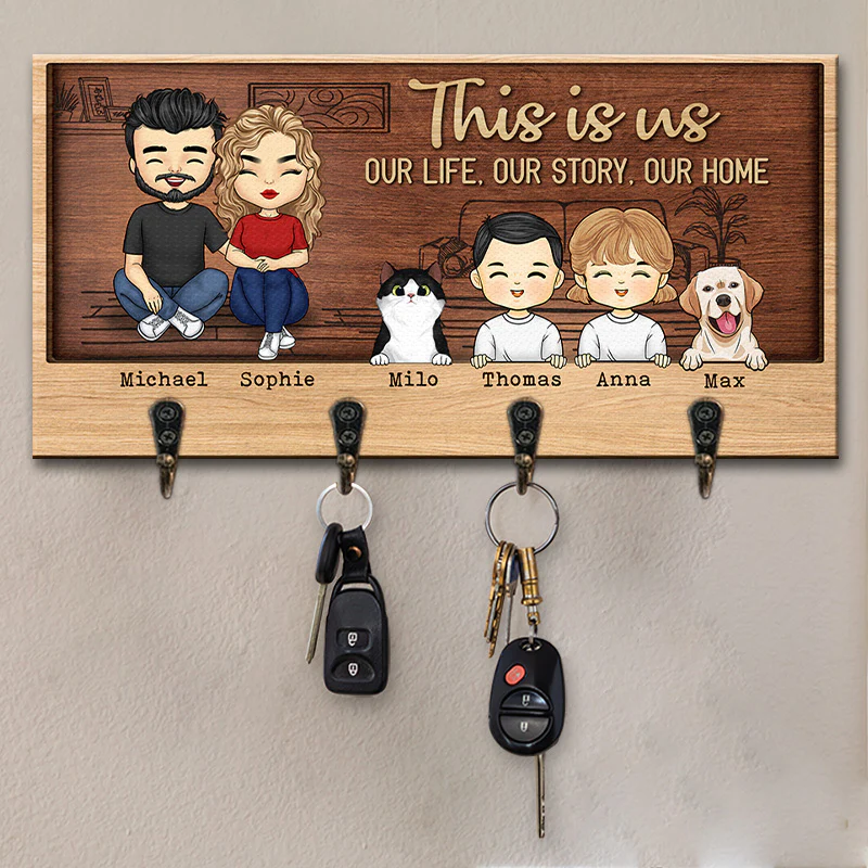 Our Life Our Story Our Home - Family Personalized Custom Key Hanger 2 Our Life Our Story Our Home - Family Personalized Custom Key Hanger