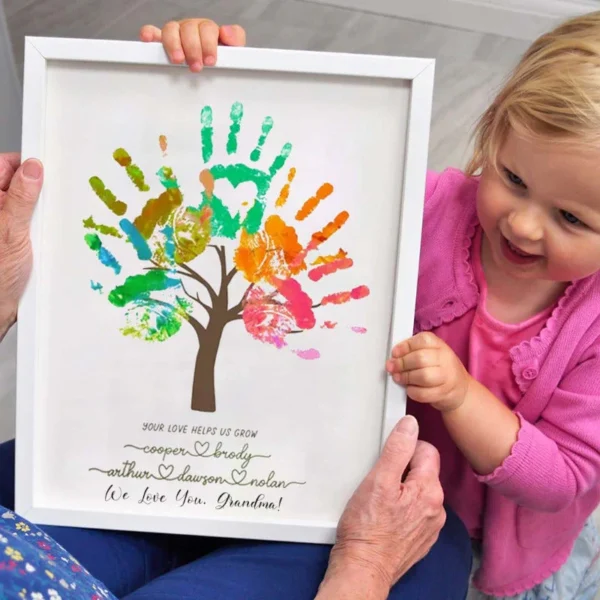 Personalized Tree Handprint Grandparents Day Gift