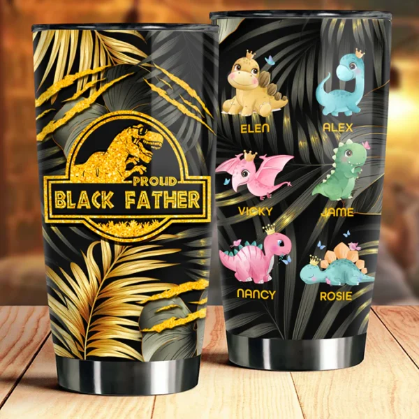 Proud Black Father - Personalized Tumbler