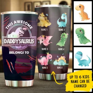 This Awesome Dad Belongs To - Gift for Dad - Personalized Tumbler