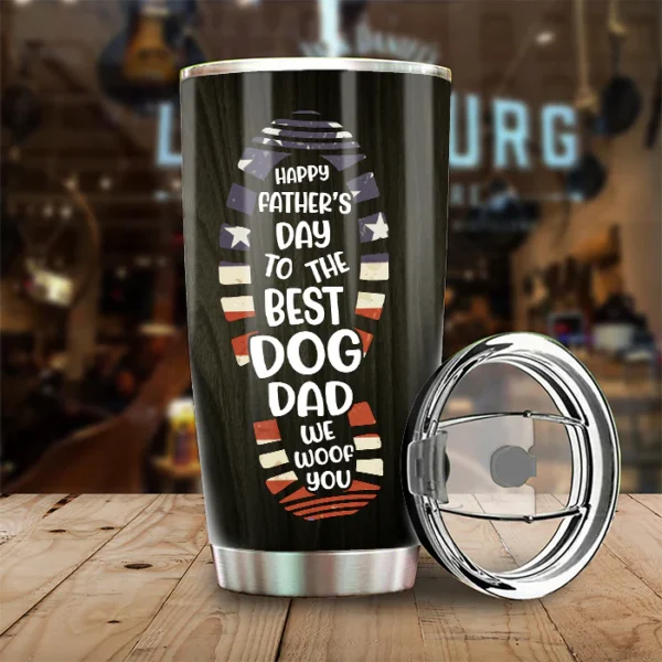 We Woof You Best Dog Dad - Personalized Tumbler - Image 2