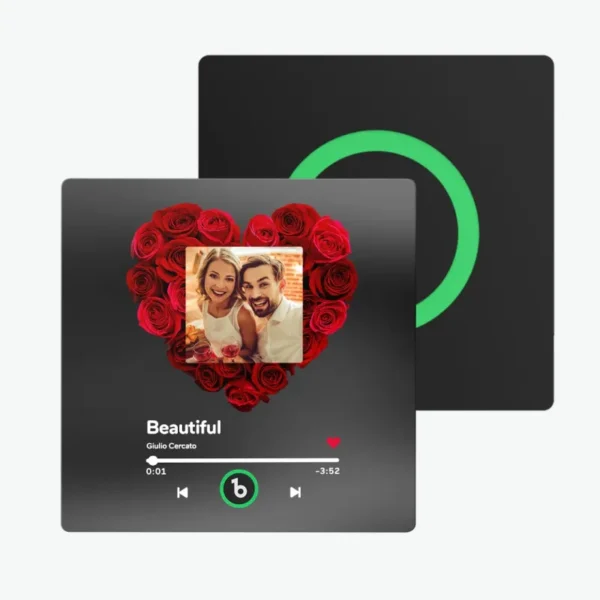 Custom Music Fridge Magnet with Rose and Photo Colorful Album Fridge Magnet That Can Be Played