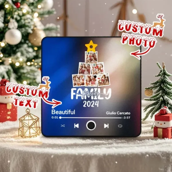 Customized Music Fridge Magnet Personalized Christmas Tree Fridge Magnet With Posters for Creative Christmas Gift