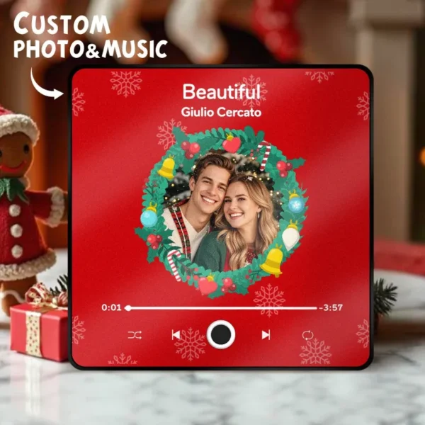 Customized Music Fridge Magnet Personalized Fridge Magnet With Round Photo for Creative Christmas Gift