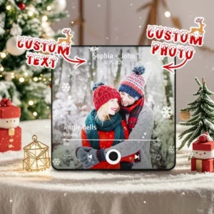 Customized Music Fridge Magnet Personalized Snowflakes Fridge Magnet With Photo for Christmas Gift