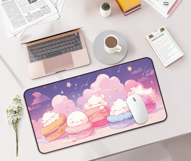Kawaii Macarons Desk Mat 2 Kawaii Macarons Desk Mat