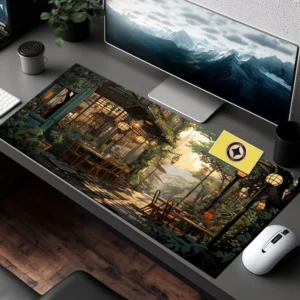 Nostalgic Peaceful Coffee Shop Desk Mat